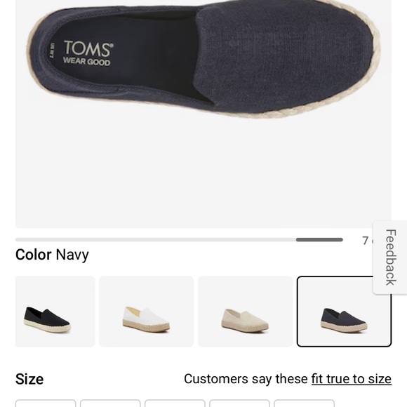 Tom’s Wear Good Navy Canvas Allison Espadrille slip-on woman - Picture 7 of 7